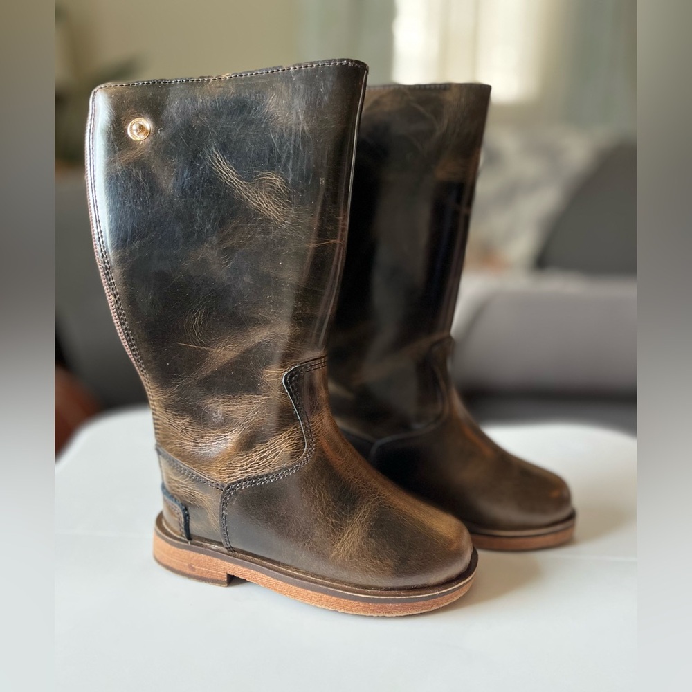Brown Leather Kids Riding Boots